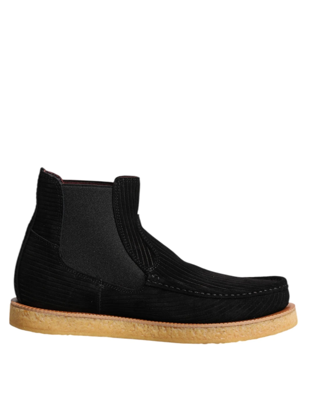 Dolce & Gabbana Black Calf Suede Slip On Ankle Boots Shoes - Boots