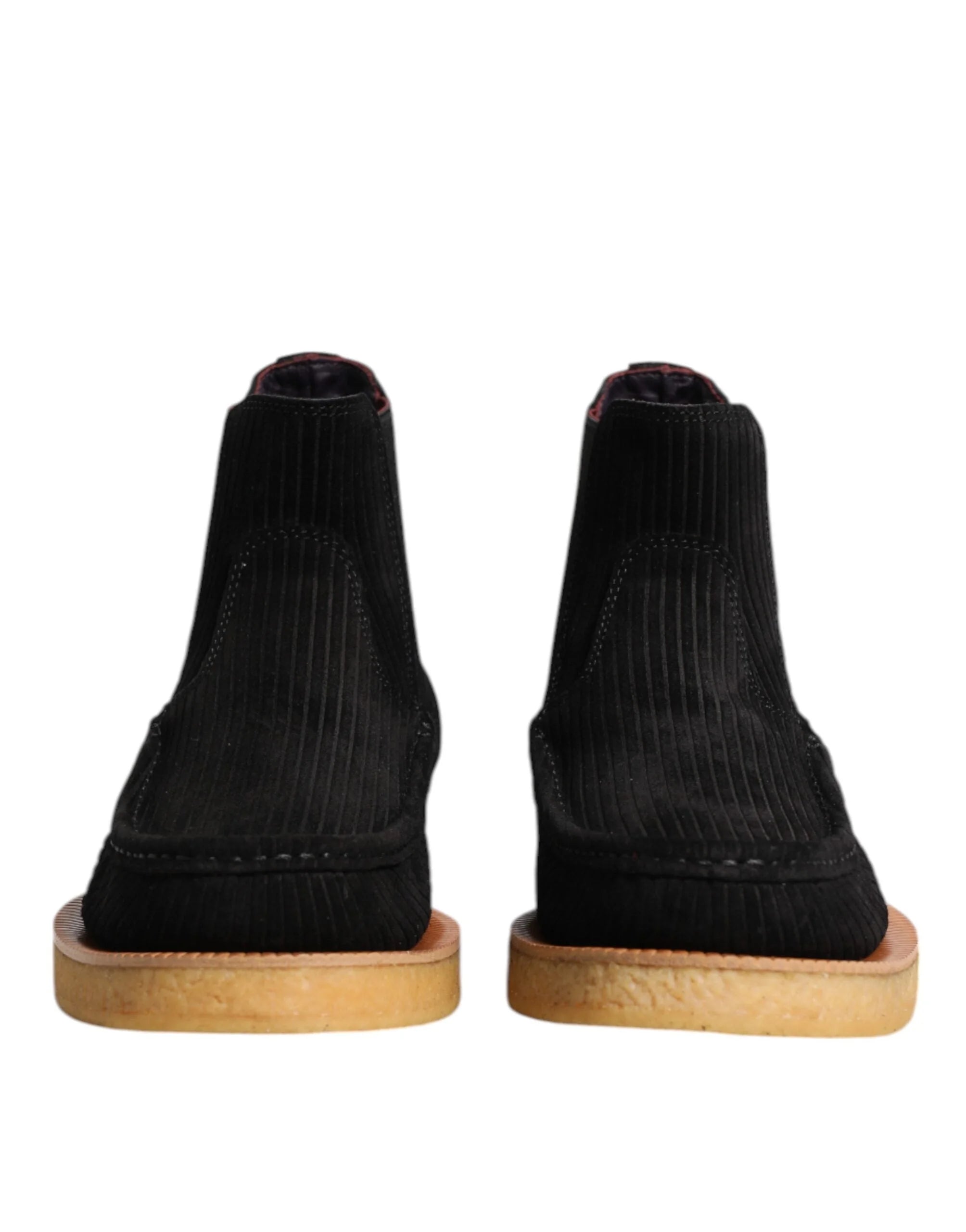 Dolce & Gabbana Black Calf Suede Slip On Ankle Boots Shoes - Boots