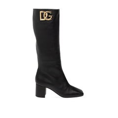 Dolce & Gabbana Black Calfskin High Heel Boots - EU36/US6