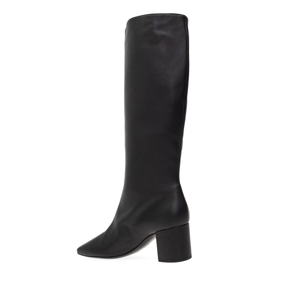 Dolce & Gabbana Black Calfskin High Heel Boots - EU36/US6