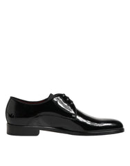 Dolce & Gabbana Black Calfskin Leather Derby Dress Shoes