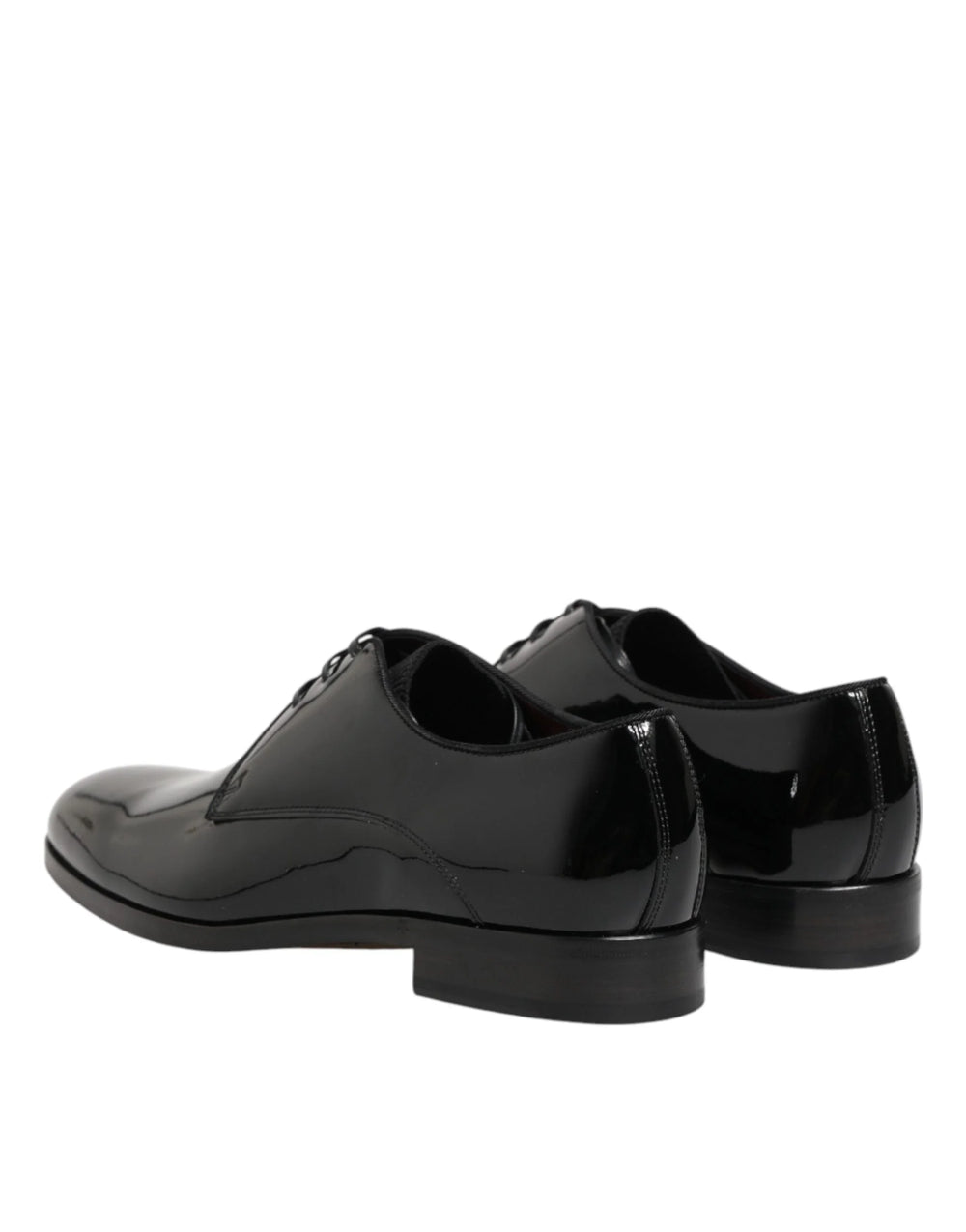 Dolce & Gabbana Black Calfskin Leather Derby Dress Shoes