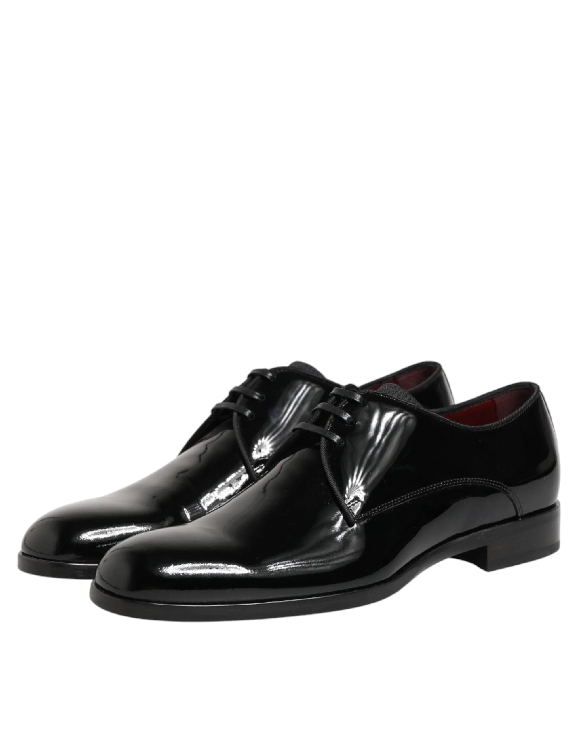 Dolce & Gabbana Black Calfskin Leather Derby Dress Shoes