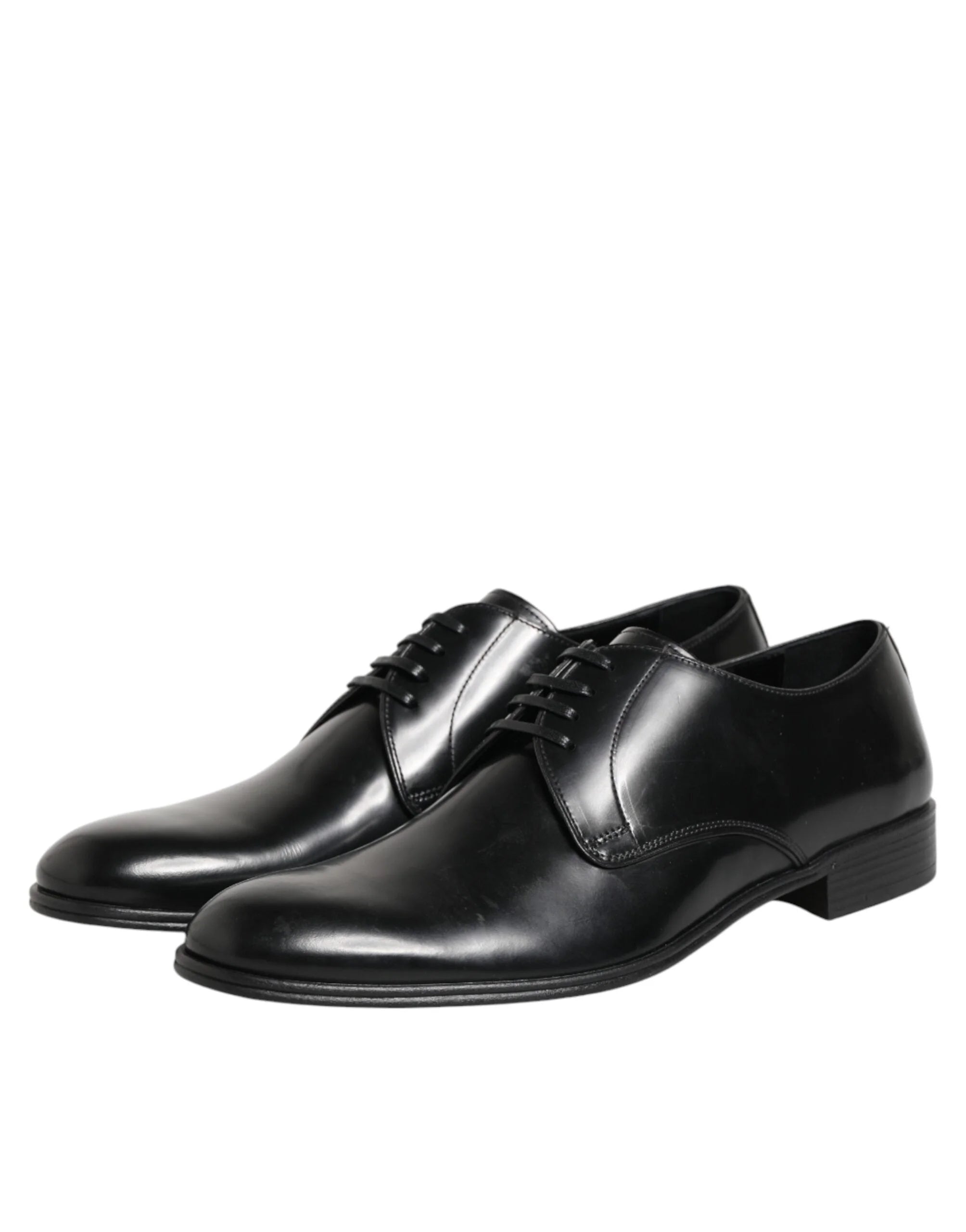 Dolce & Gabbana Black Calfskin Leather Derby Dress Shoes - EU41.5/US8.5
