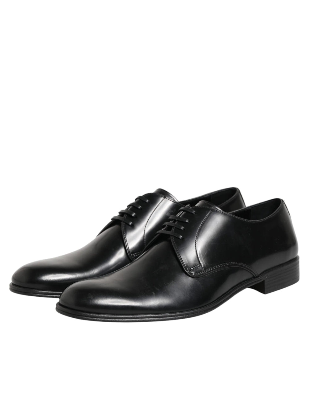 Dolce & Gabbana Black Calfskin Leather Derby Dress Shoes - EU41.5/US8.5