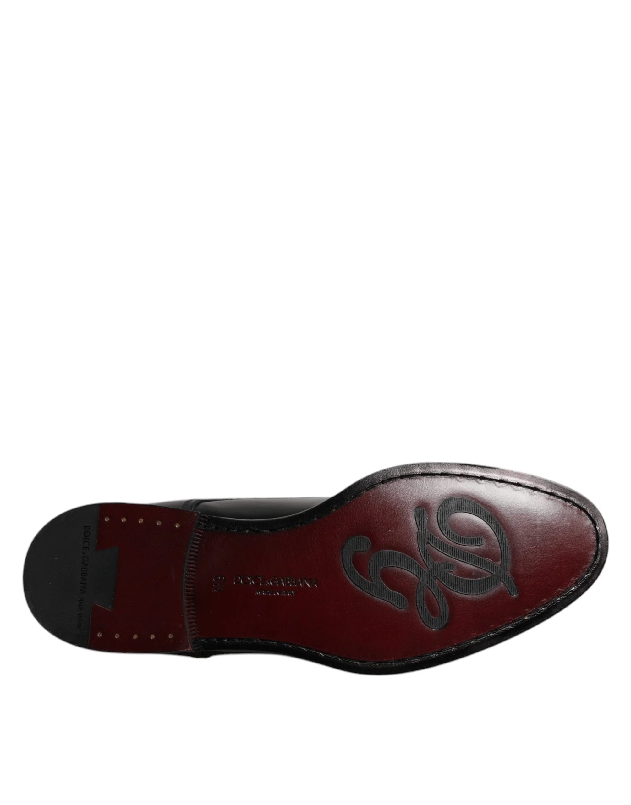 Dolce & Gabbana Black Calfskin Leather Derby Lace Up Formal Dress Shoes - Shoes