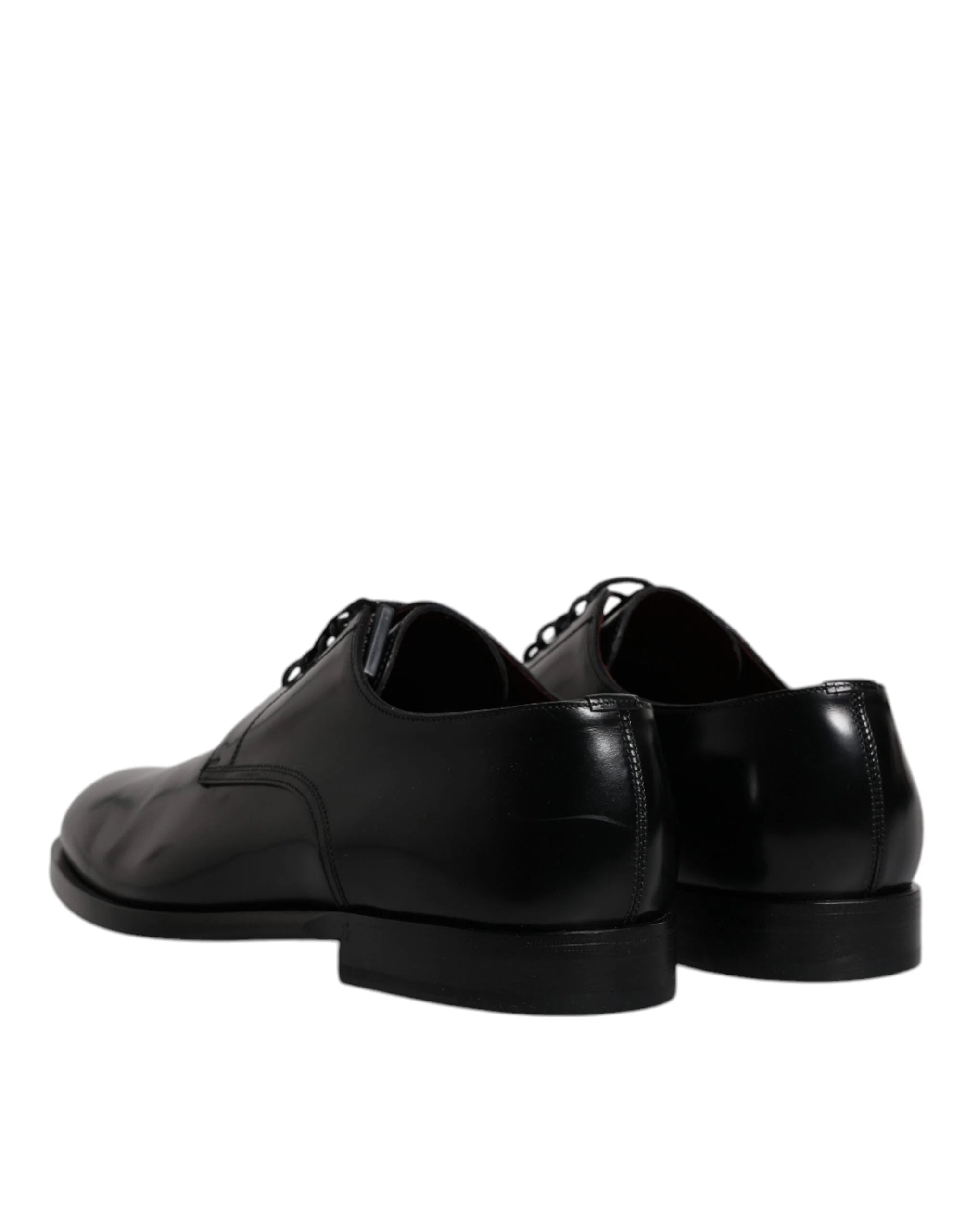 Dolce & Gabbana Black Calfskin Leather Derby Lace Up Formal Dress Shoes - Shoes