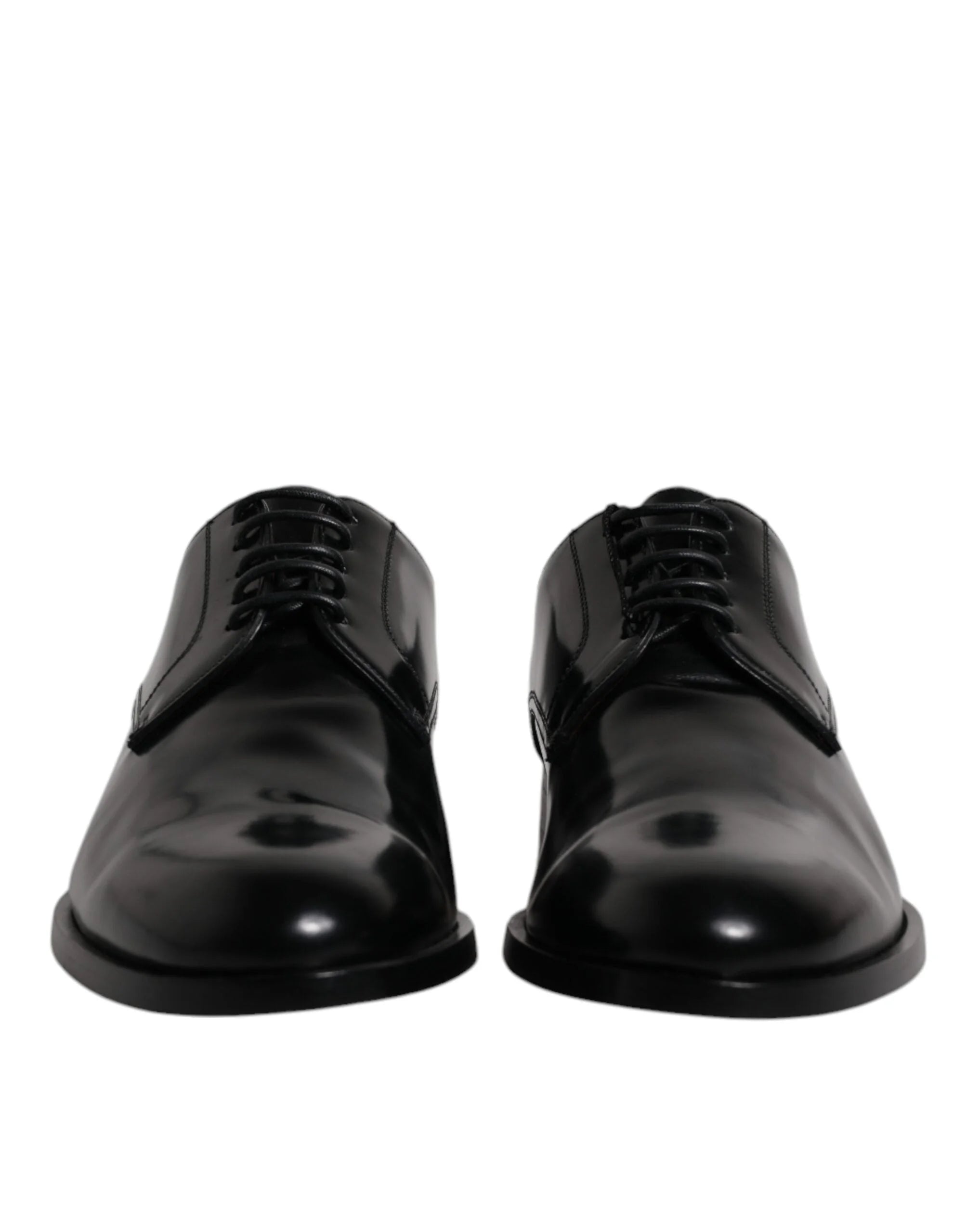 Dolce & Gabbana Black Calfskin Leather Derby Lace Up Formal Dress Shoes - Shoes