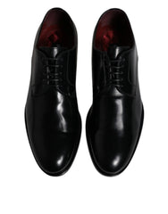 Dolce & Gabbana Black Calfskin Leather Derby Lace Up Formal Dress Shoes - Shoes