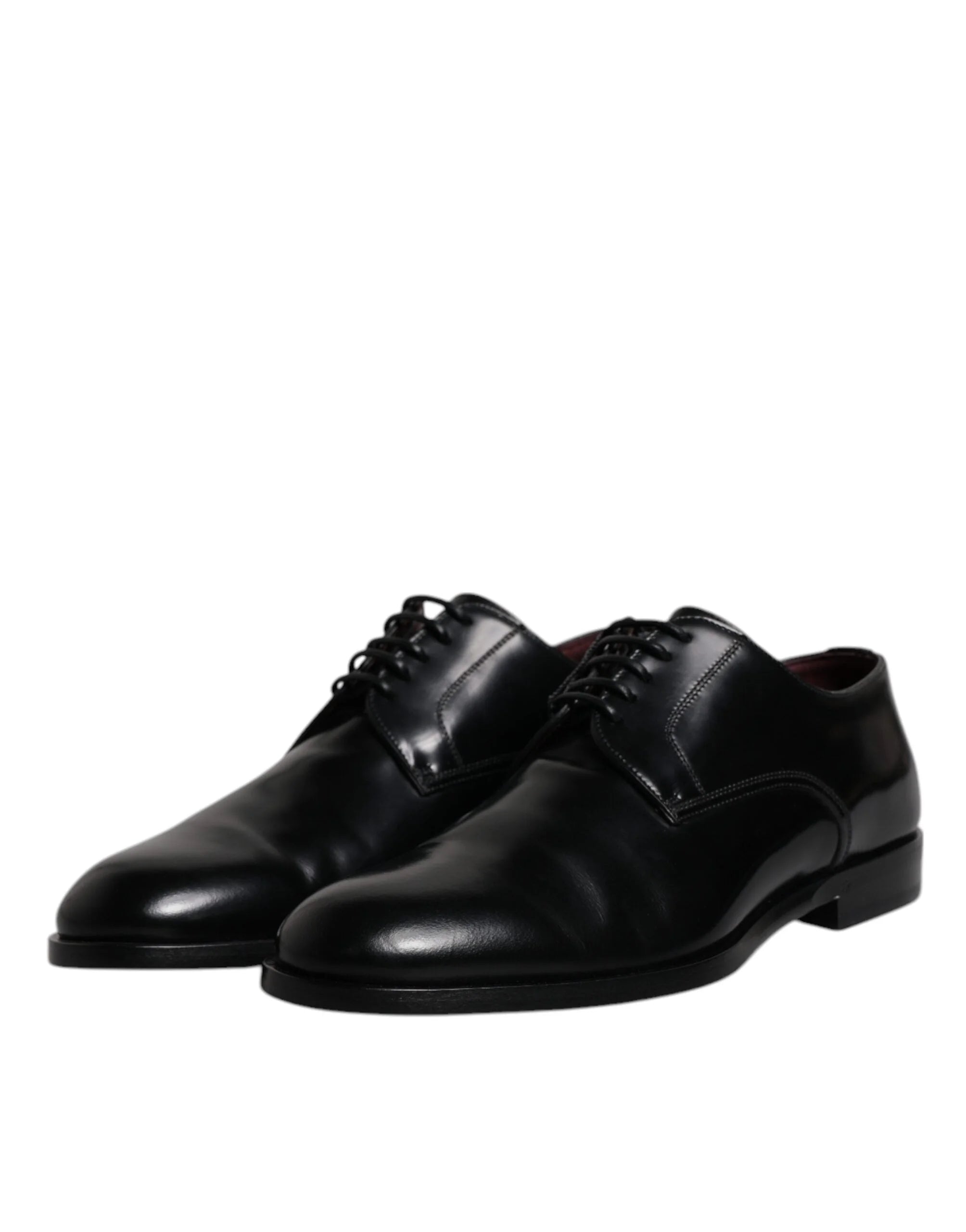Dolce & Gabbana Black Calfskin Leather Derby Lace Up Formal Dress Shoes - Shoes