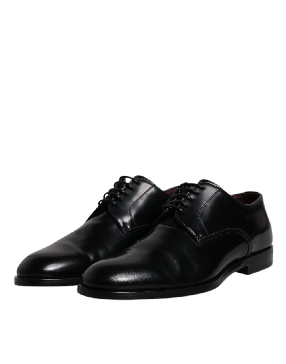 Dolce & Gabbana Black Calfskin Leather Derby Lace Up Formal Dress Shoes - Shoes