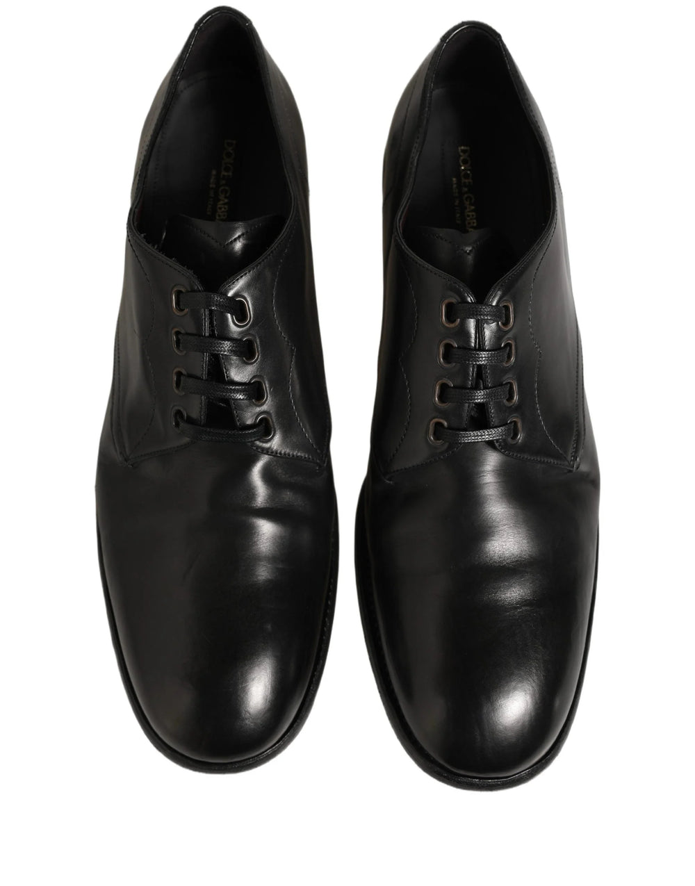 Dolce & Gabbana Black Calfskin Leather Derby Men Dress Shoes