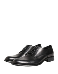 Boty Dolce & Gabbana - černé kožené derby pánské společenské boty