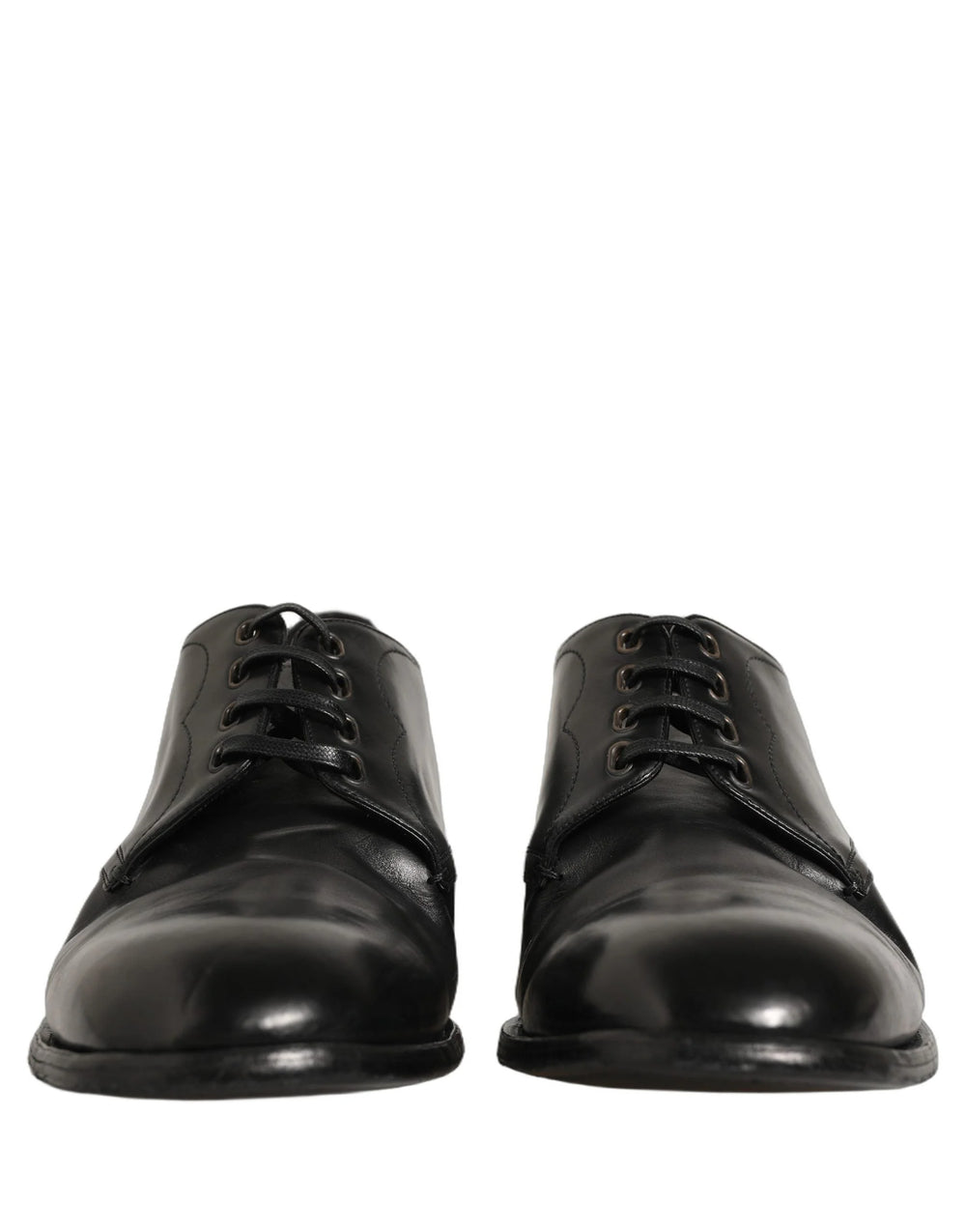 Dolce & Gabbana Black Calfskin Leather Derby Men Dress Shoes