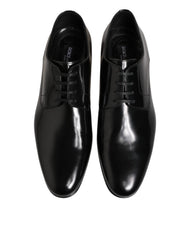 Dolce & Gabbana Black Calfskin Leather Derby Men Dress Shoes - EU 40 | US 7
