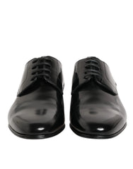 Dolce & Gabbana Black Calfskin Leather Derby Men Dress Shoes - EU 40 | US 7