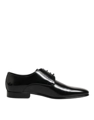 Dolce & Gabbana Black Calfskin Leather Derby Men Dress Shoes - EU 40 | US 7