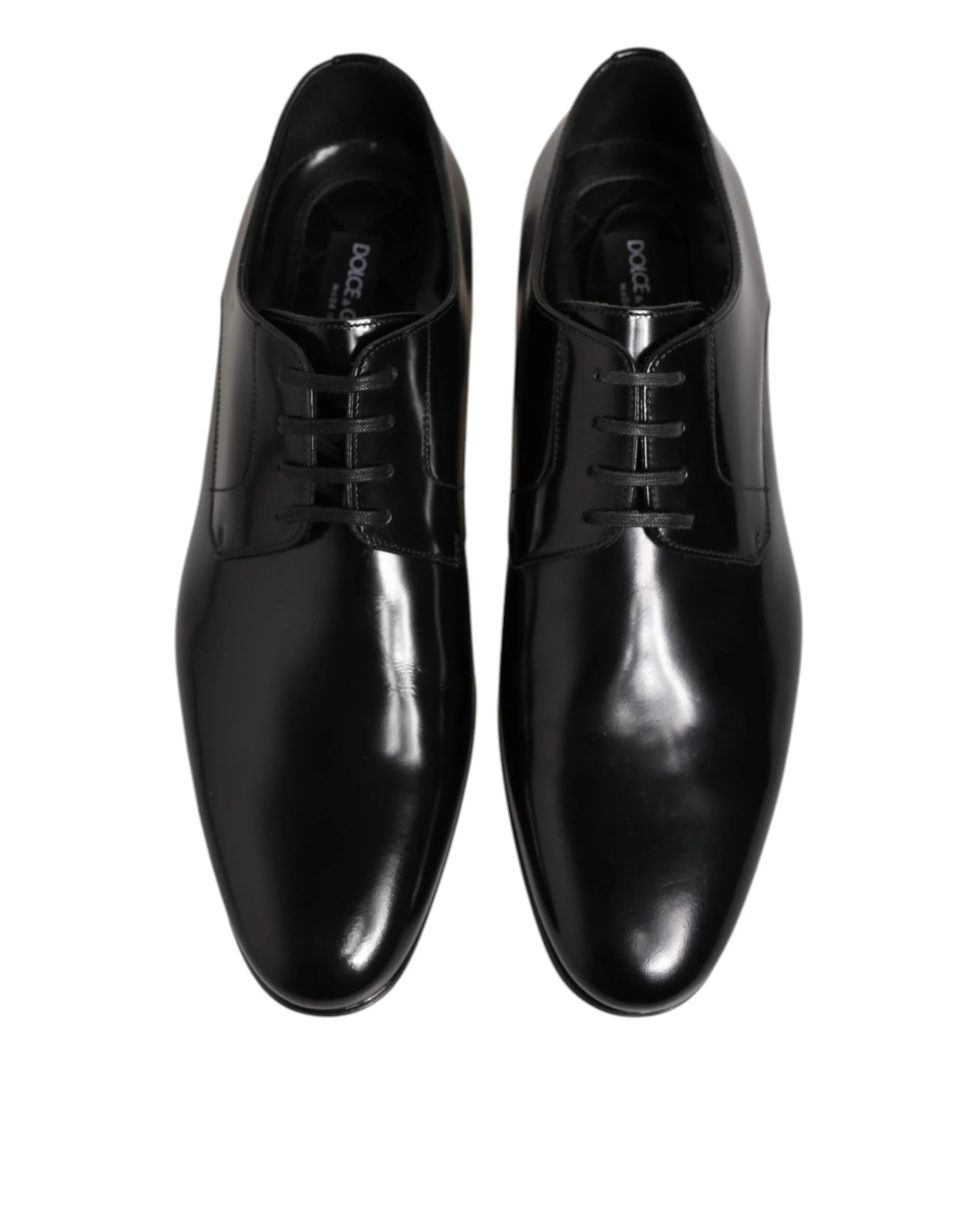 Dolce & Gabbana Black Calfskin Leather Derby Men Dress Shoes - EU 42 | US 9 - Shoes