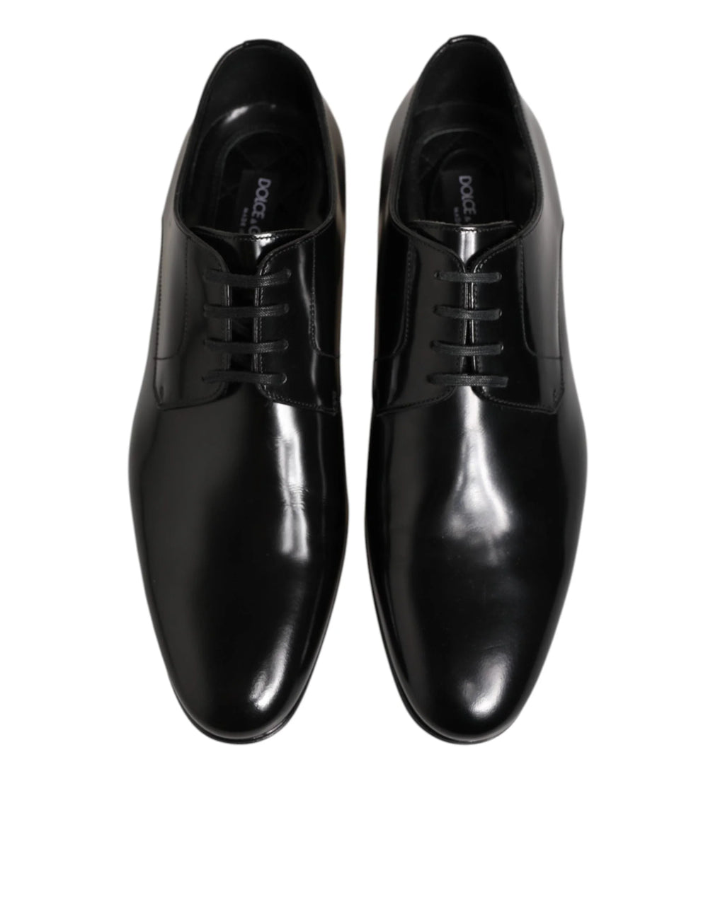 Dolce & Gabbana Black Calfskin Leather Derby Men Dress Shoes - EU 42 | US 9 - Shoes