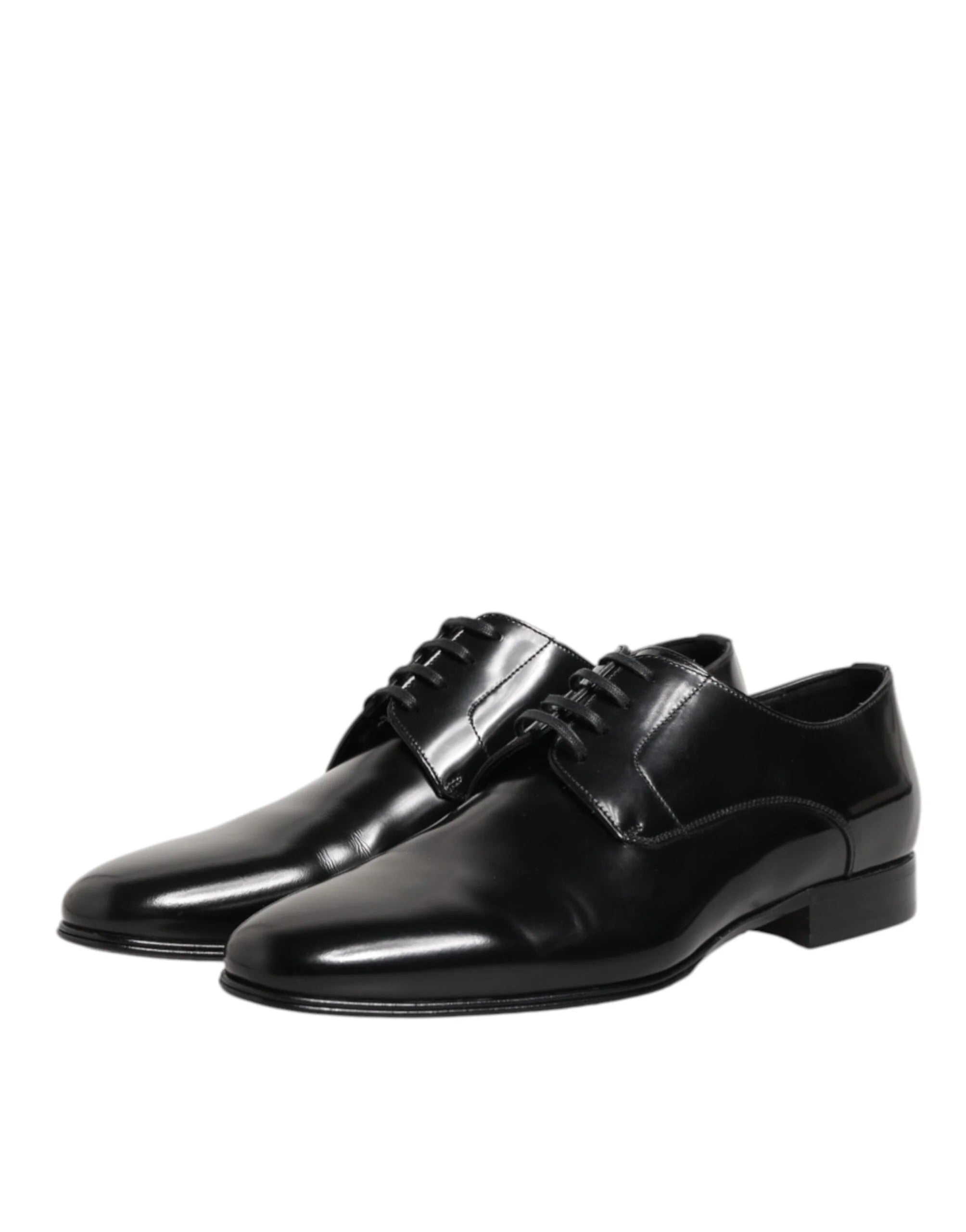 Dolce & Gabbana Black Calfskin Leather Derby Men Dress Shoes - EU 42 | US 9 - Shoes