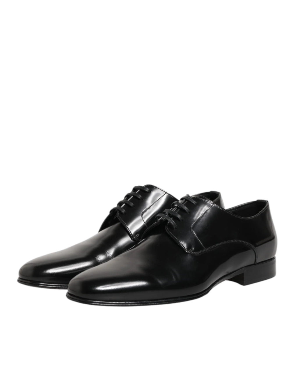 Dolce & Gabbana Black Calfskin Leather Derby Men Dress Shoes - EU 42 | US 9 - Shoes