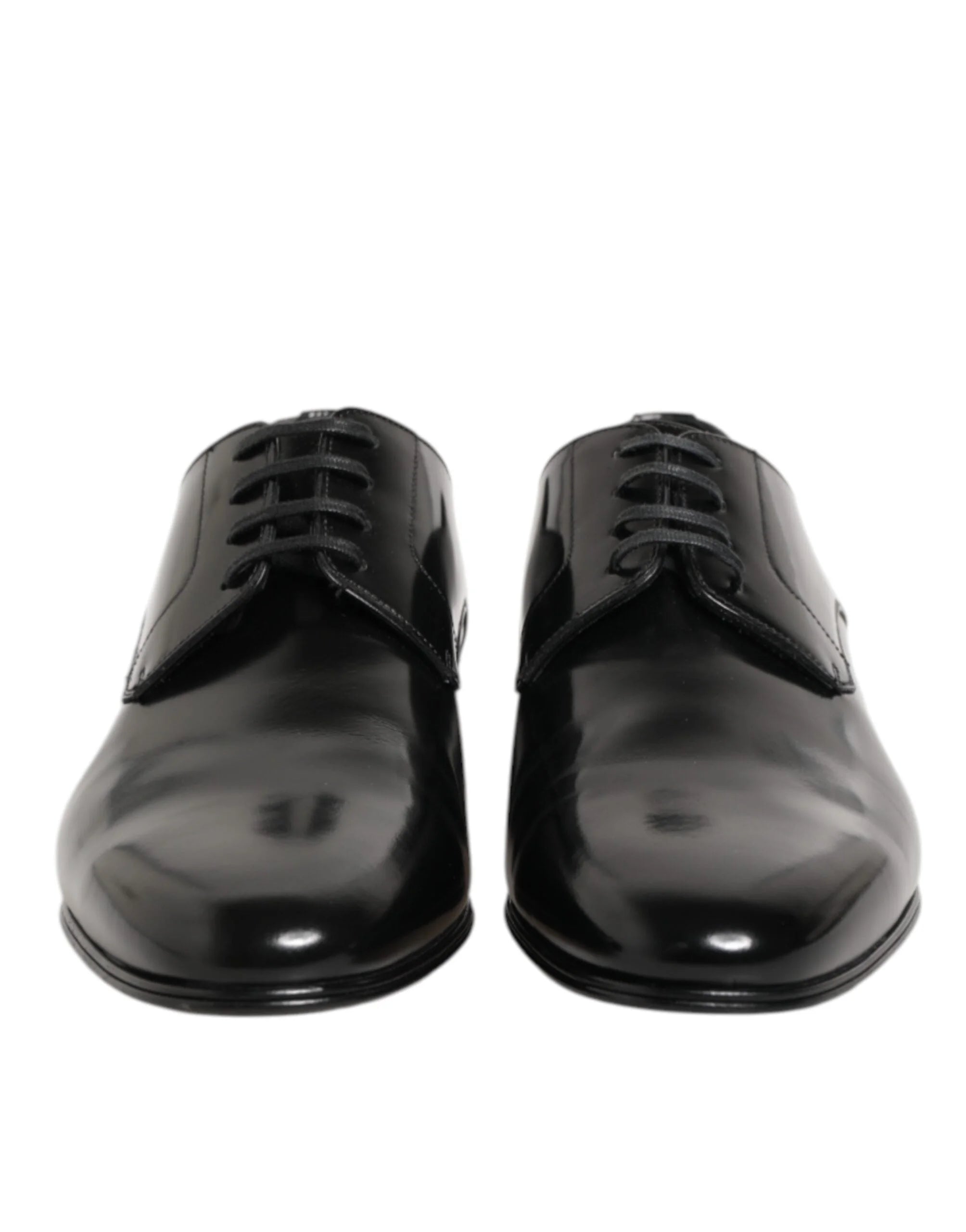 Dolce & Gabbana Black Calfskin Leather Derby Men Dress Shoes - EU 42 | US 9 - Shoes
