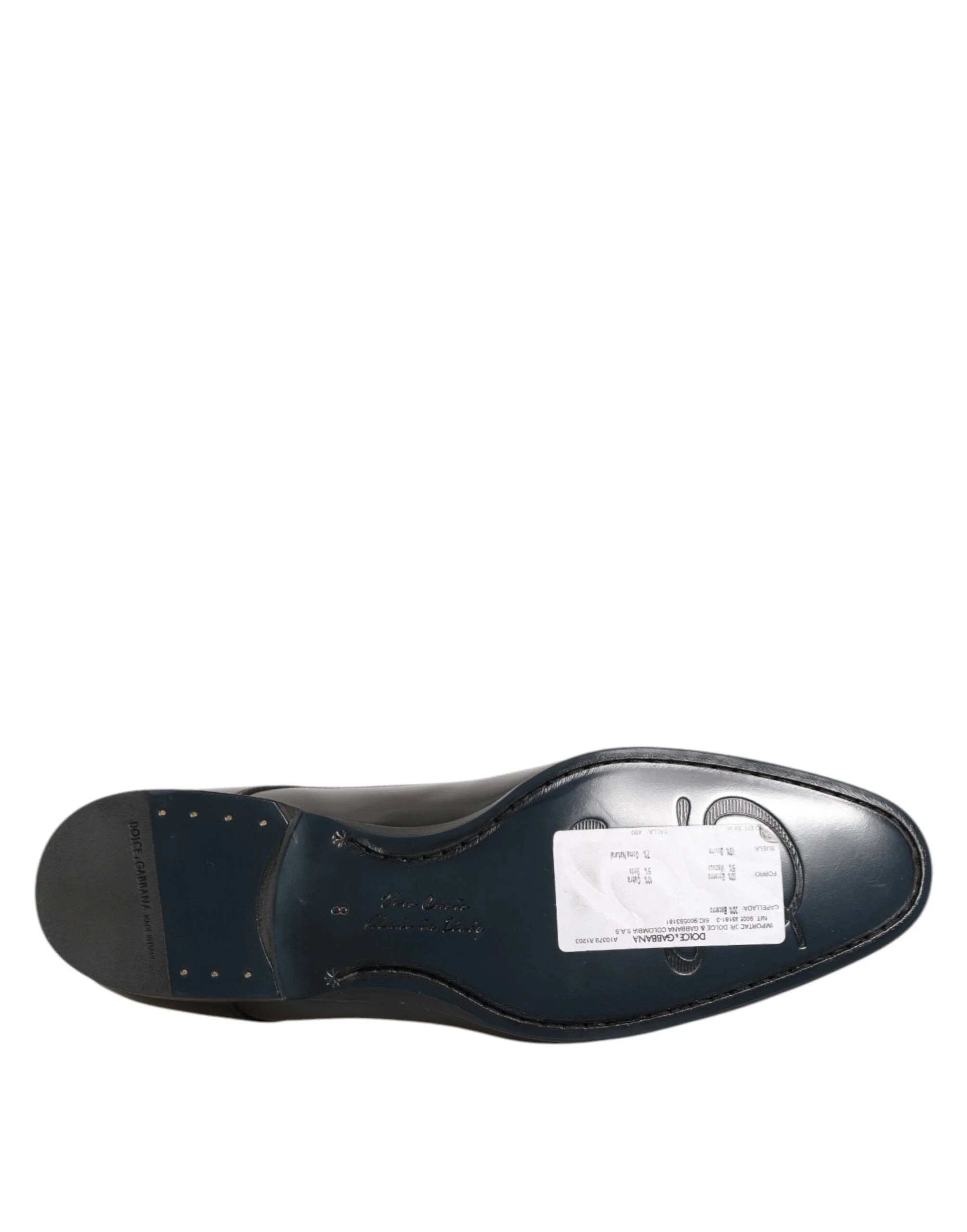 Dolce & Gabbana Black Calfskin Leather Derby Men Dress Shoes - EU 42 | US 9 - Shoes