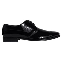 Dolce & Gabbana mustat calfskin-nahkaiset Derby-lestiä olevat miesten pukukengät - EU39/US6