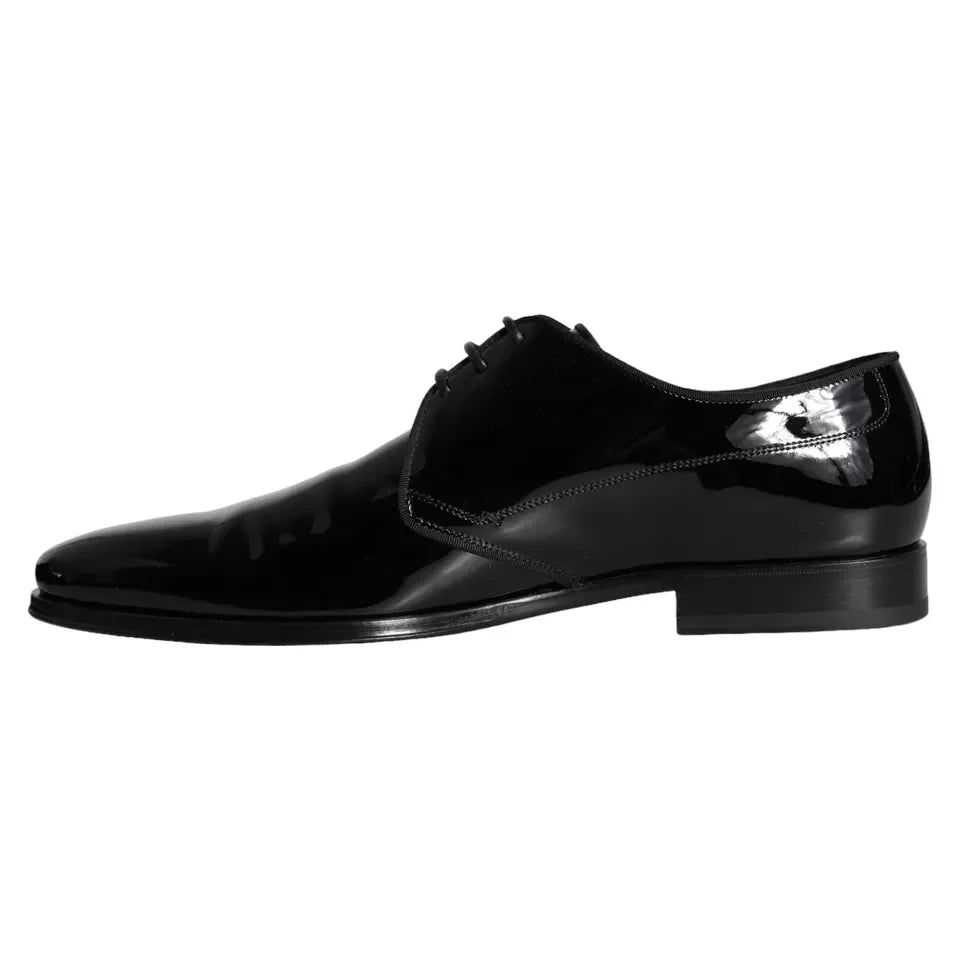 Dolce & Gabbana mustat calfskin-nahkaiset Derby-lestiä olevat miesten pukukengät - EU39/US6