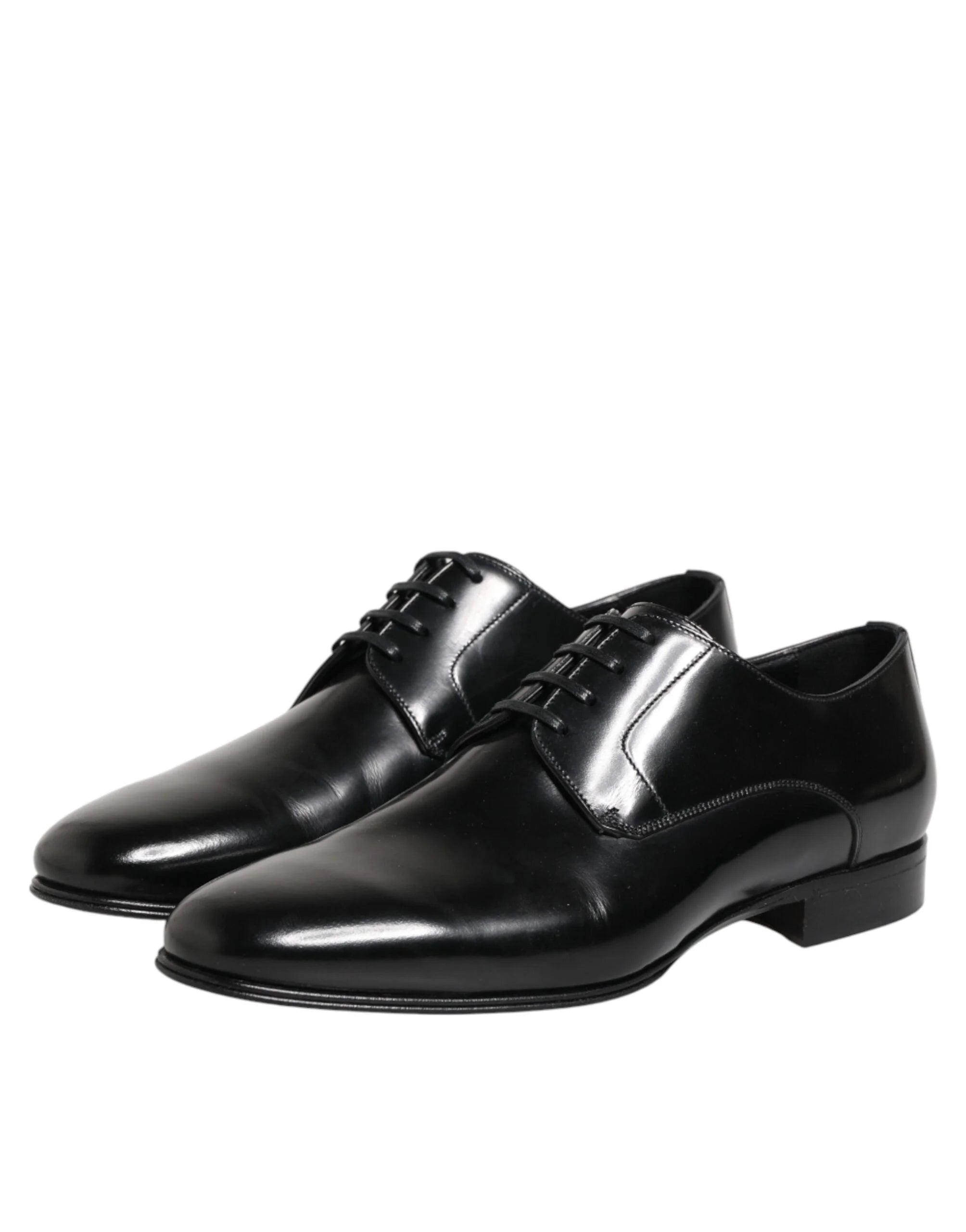 Dolce & Gabbana Black Calfskin Leather Derby Men Dress Shoes - EU41/US8