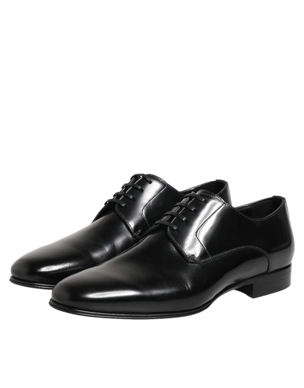 Dolce & Gabbana Black Calfskin Leather Derby Men Dress Shoes - EU41/US8