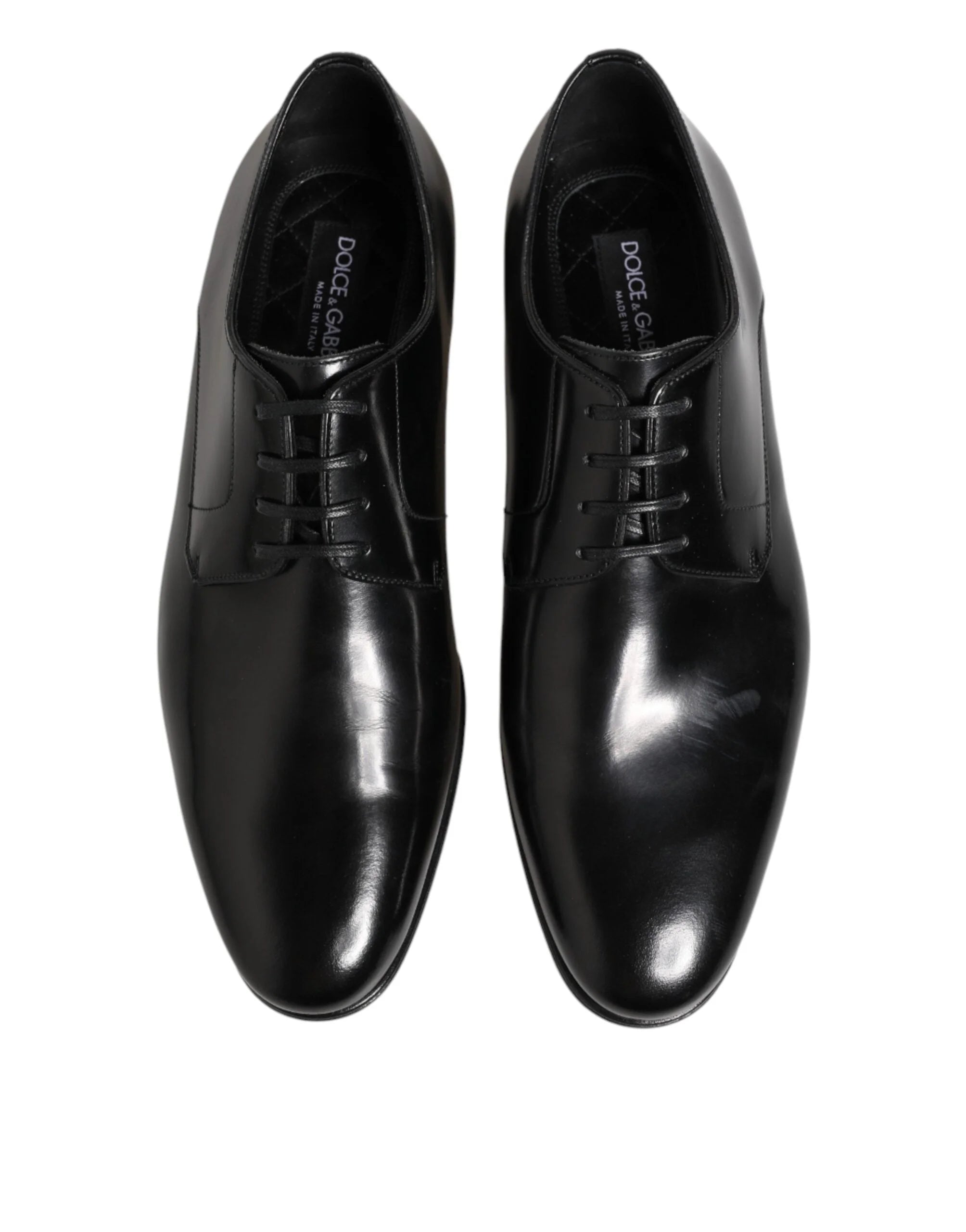 Dolce & Gabbana Black Calfskin Leather Derby Men Dress Shoes - EU41/US8