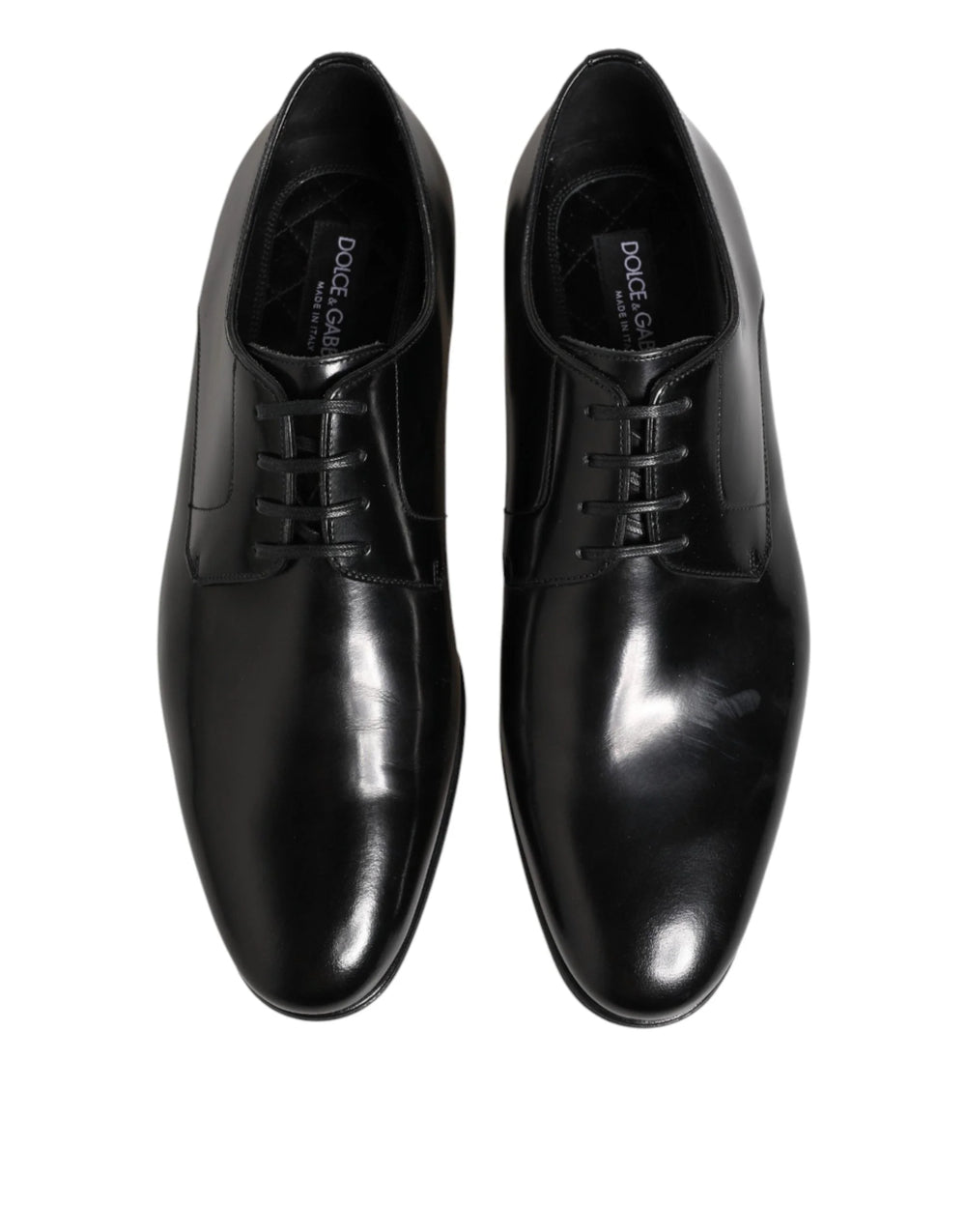 Dolce & Gabbana Black Calfskin Leather Derby Men Dress Shoes - EU41/US8