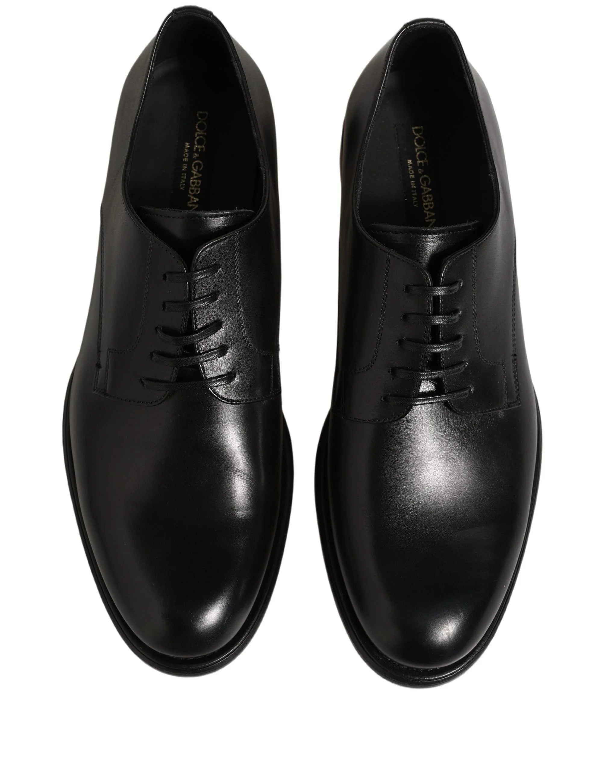 Dolce & Gabbana Black Calfskin Leather Derby Men Dress Shoes - EU42/US9