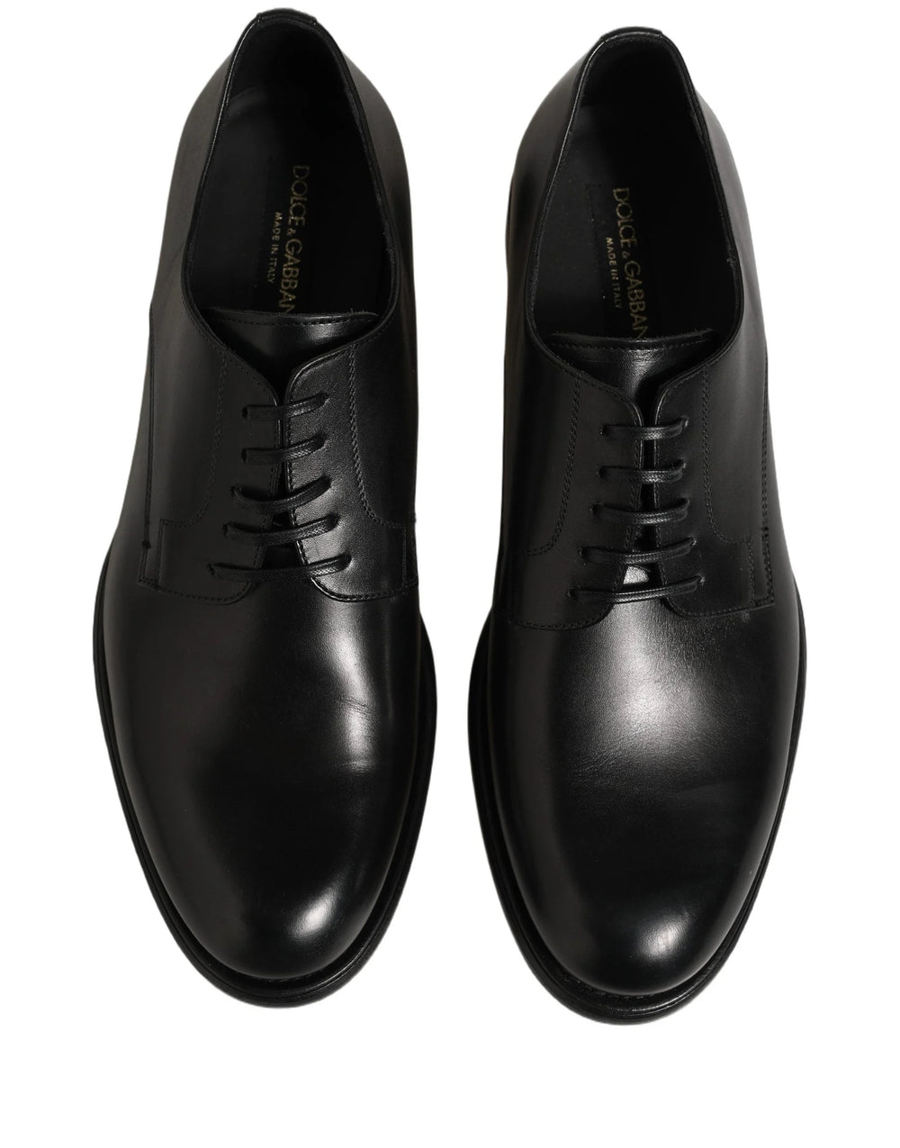 Dolce & Gabbana Black Calfskin Leather Derby Men Dress Shoes - EU42/US9