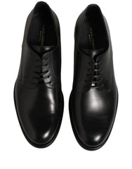 Dolce & Gabbana Black Calfskin Leather Derby Men Dress Shoes - EU42/US9