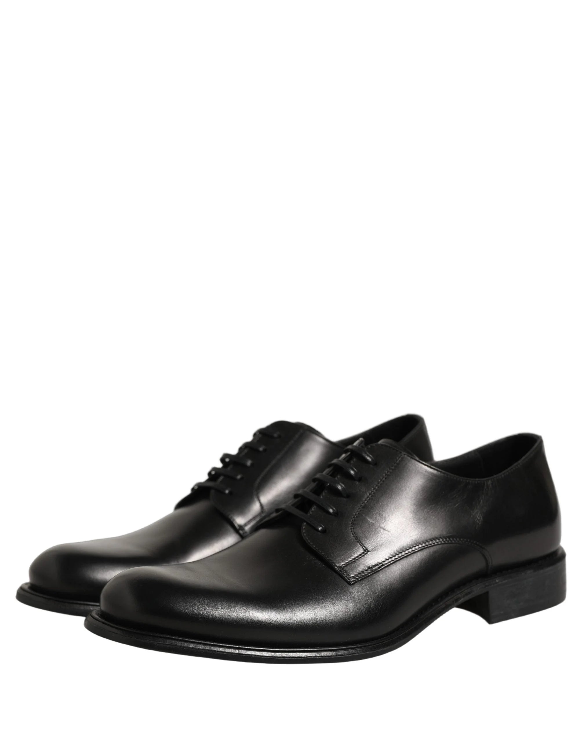 Dolce & Gabbana Black Calfskin Leather Derby Men Dress Shoes - EU42/US9