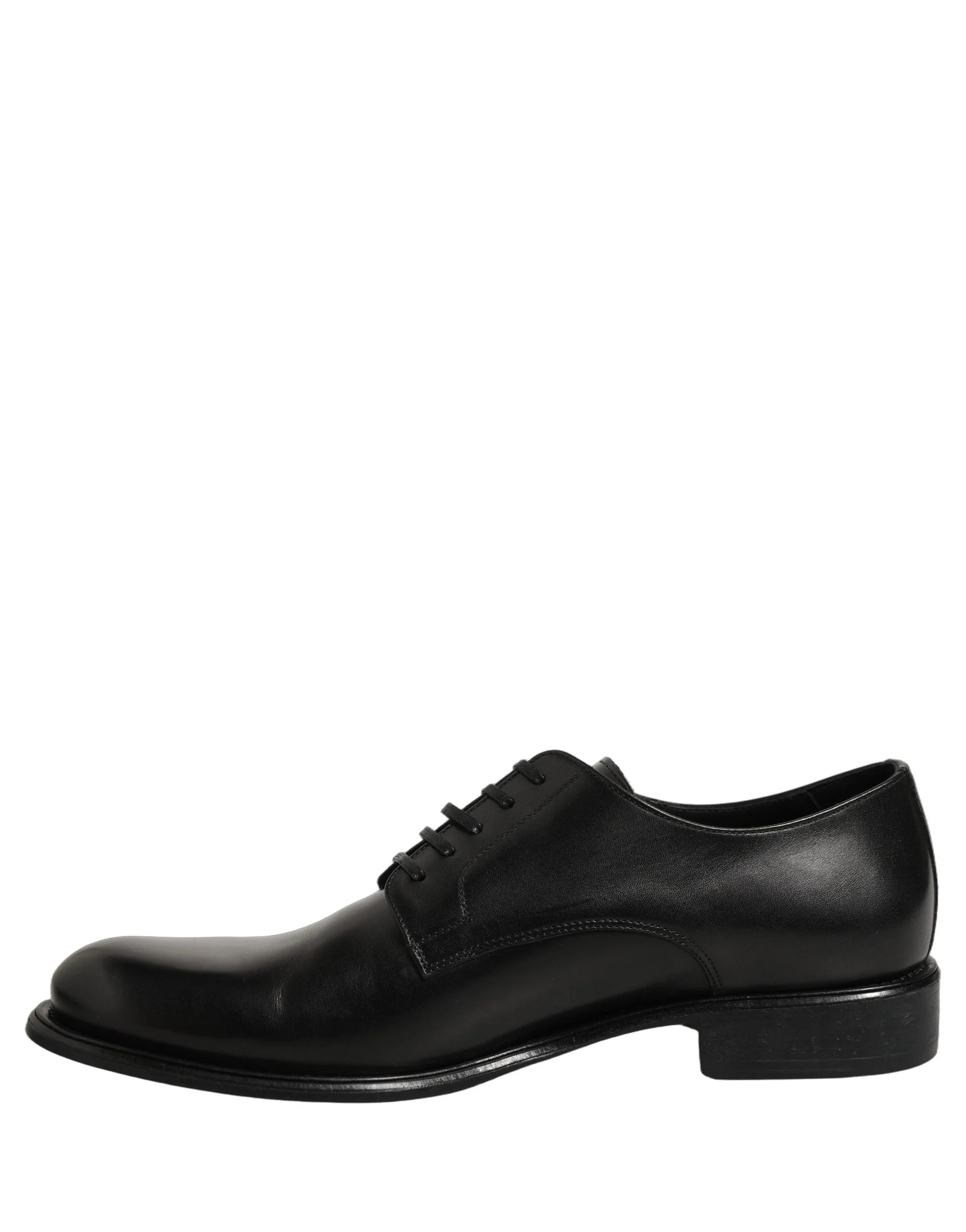Dolce & Gabbana Black Calfskin Leather Derby Men Dress Shoes - EU42/US9