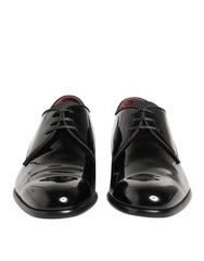 Dolce & Gabbana Black Calfskin Leather Derby Men Dress Shoes - EU42/US9
