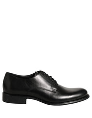 Dolce & Gabbana Black Calfskin Leather Derby Men Dress Shoes - EU42/US9