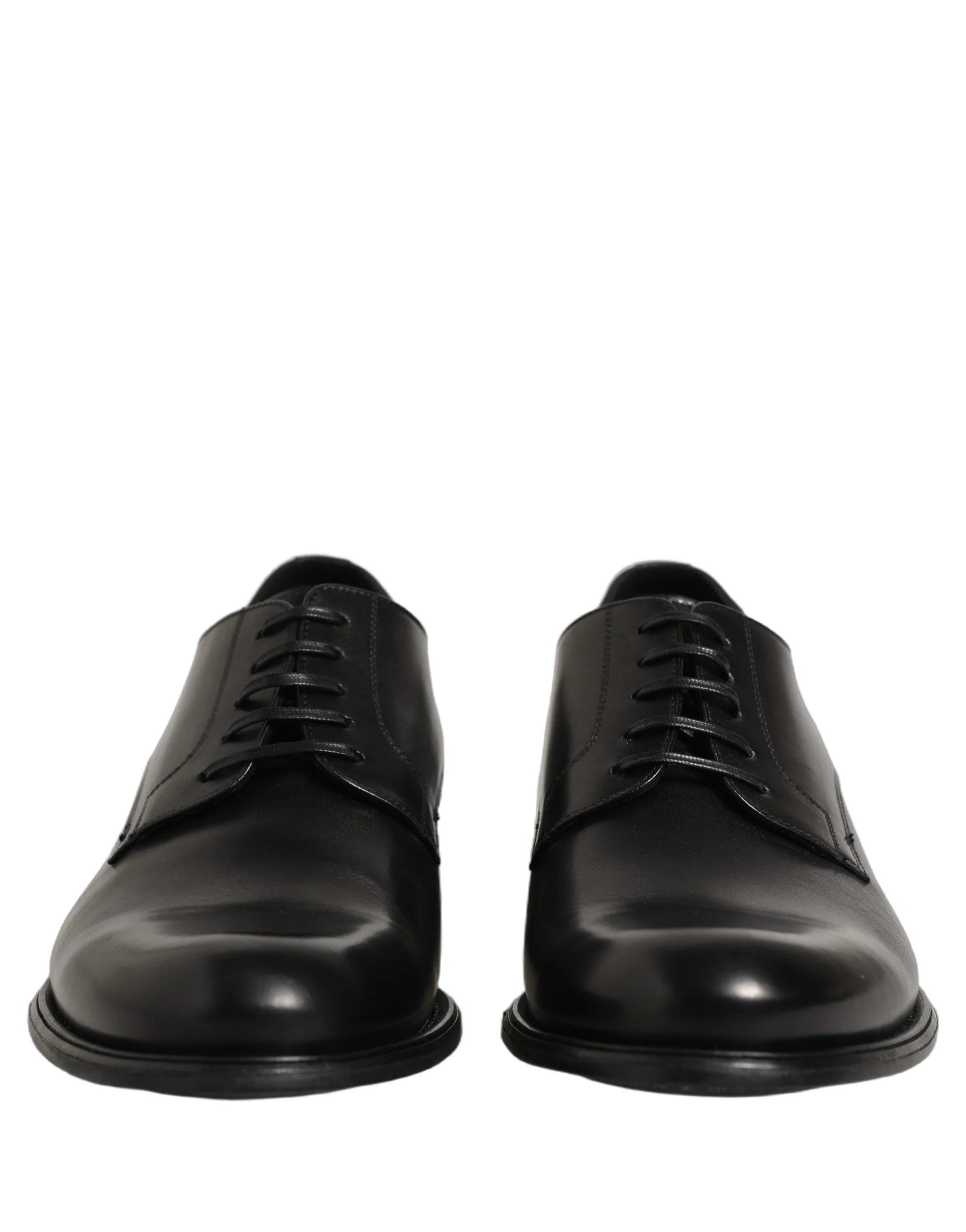 Dolce & Gabbana Black Calfskin Leather Derby Men Dress Shoes - EU42/US9
