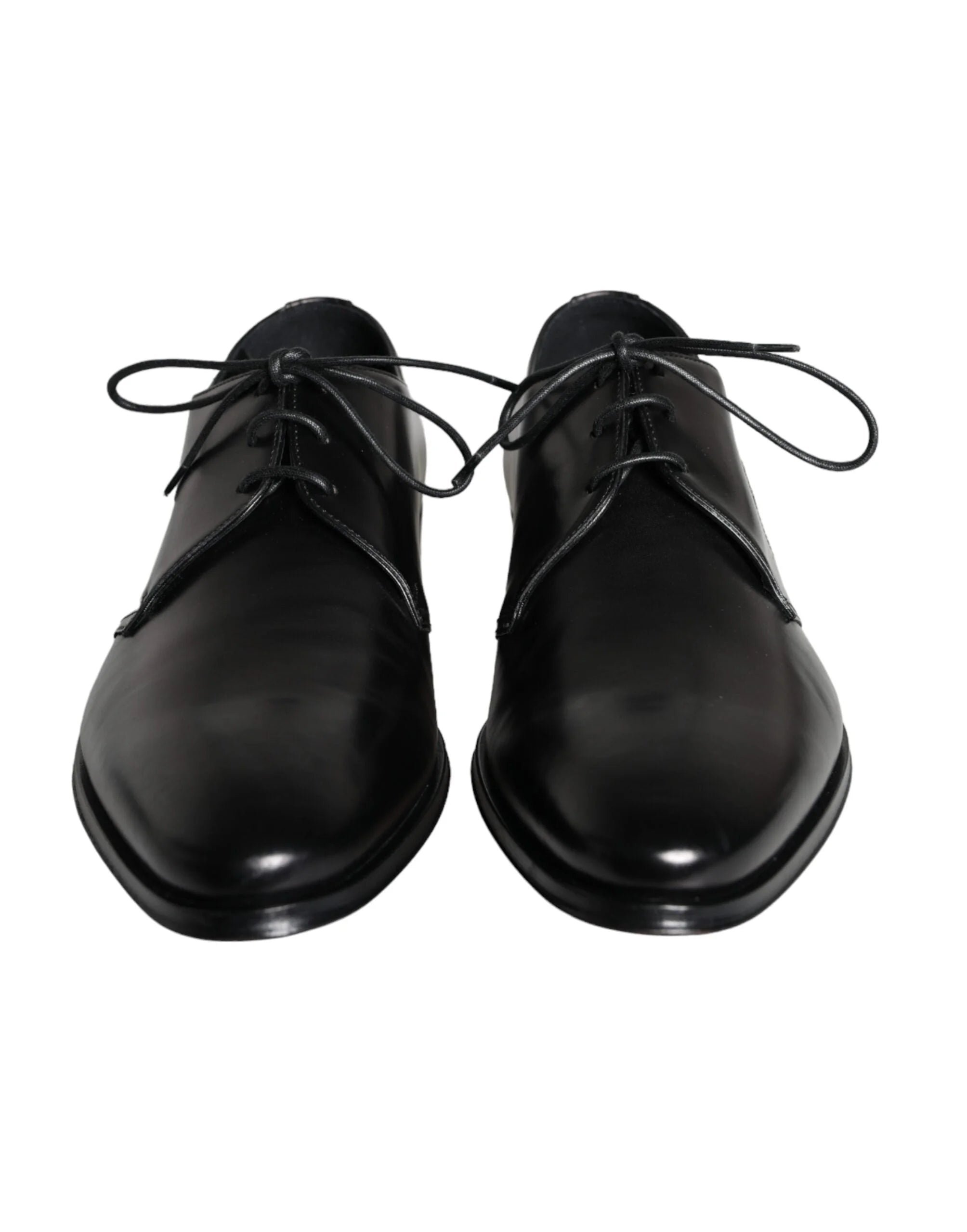 Dolce & Gabbana Black Calfskin Leather Derby Men Dress Shoes - EU43/US10 - Shoes