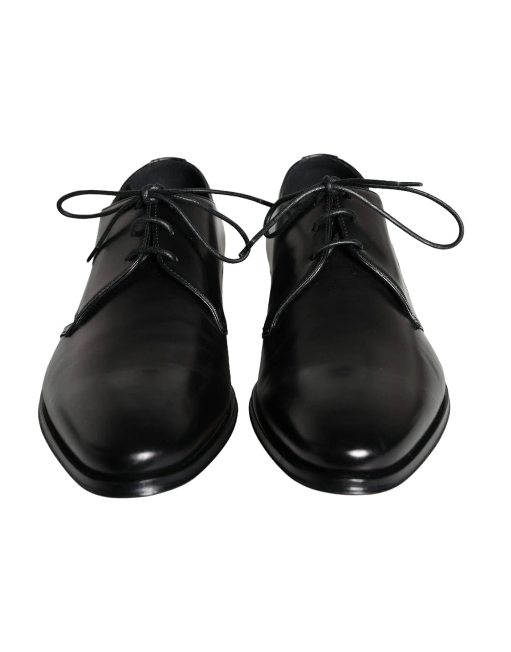 Dolce & Gabbana Black Calfskin Leather Derby Men Dress Shoes - EU43/US10 - Shoes