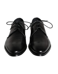 Dolce & Gabbana Black Calfskin Leather Derby Men Dress Shoes - EU43/US10 - Shoes