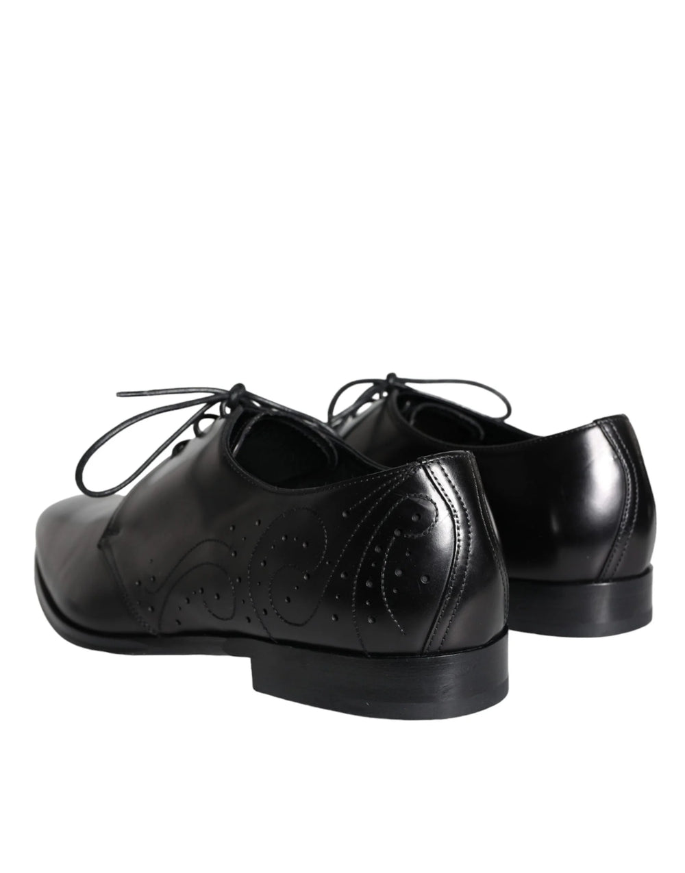 Dolce & Gabbana Black Calfskin Leather Derby Men Dress Shoes - EU43/US10 - Shoes