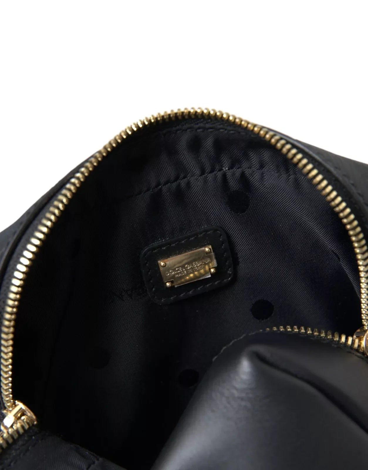 Dolce & Gabbana Black Calfskin Leather Double Waist Belt Fanny Pack Bag - Fanny Packs