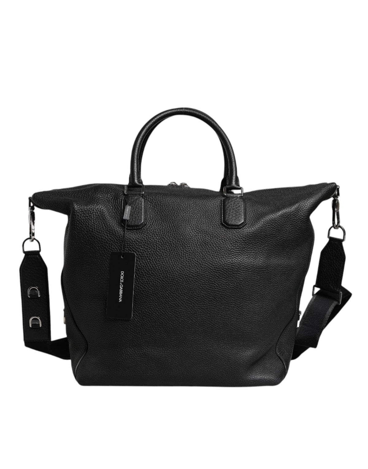 Dolce & Gabbana Black Calfskin Leather Hand Shoulder Duffle Bag - Duffel Bags