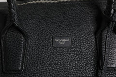 Dolce & Gabbana Black Calfskin Leather Hand Shoulder Duffle Bag - Duffel Bags