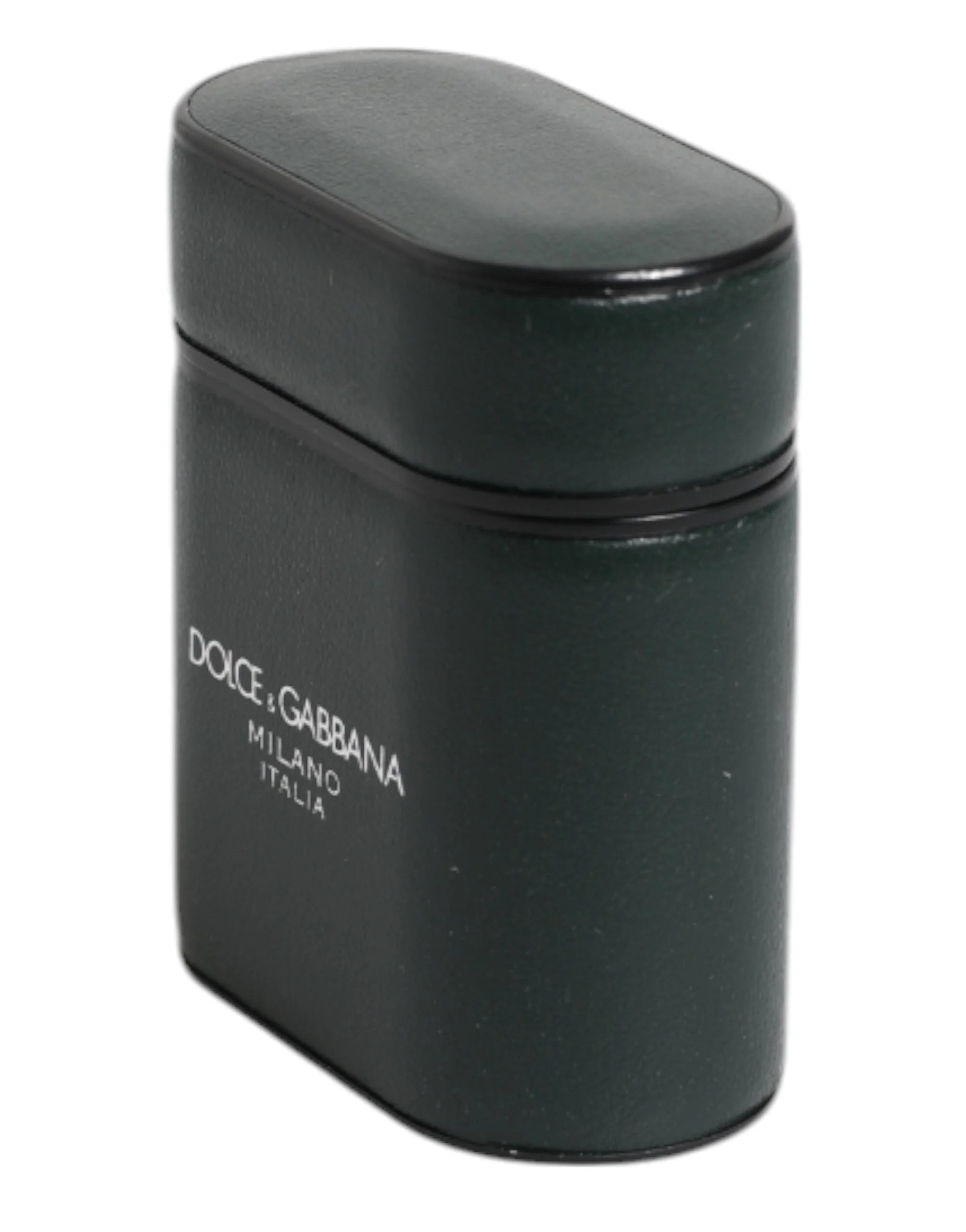 Dolce & Gabbana Black Calfskin Leather Logo Print Flip Holder Airpods Case - Headphone Carrying Cases