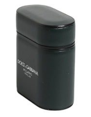 Dolce & Gabbana Black Calfskin Leather Logo Print Flip Holder Airpods Case - Headphone Carrying Cases